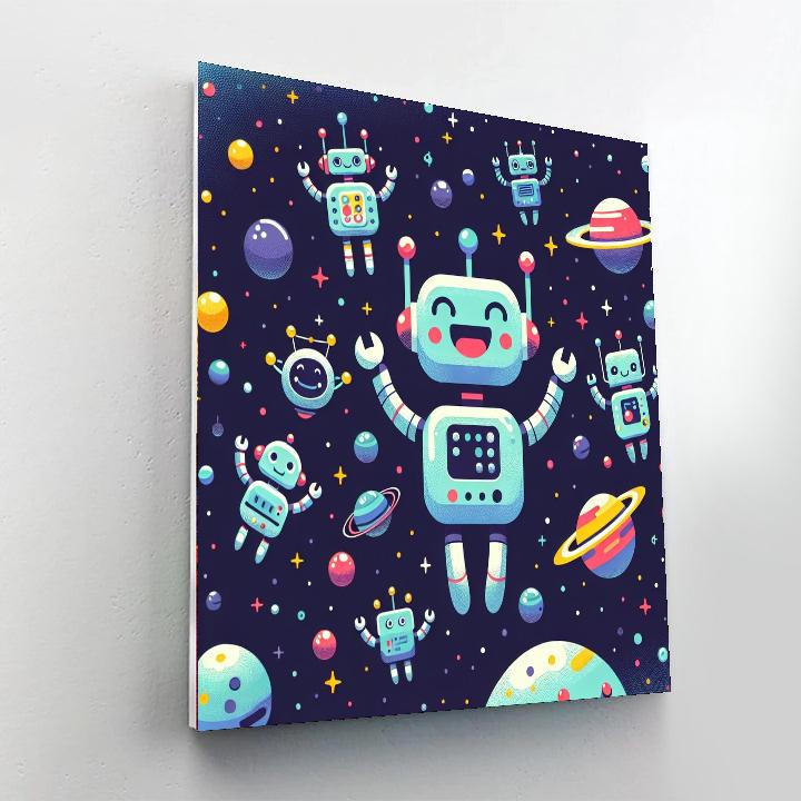 Outer Space Robots Paint By Numbers