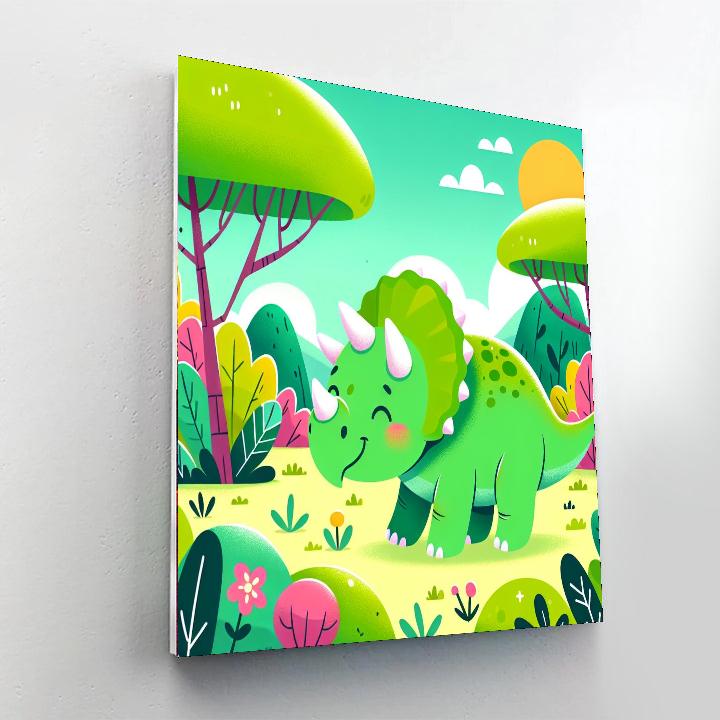 Exploring Triceratops Paint By Numbers Art
