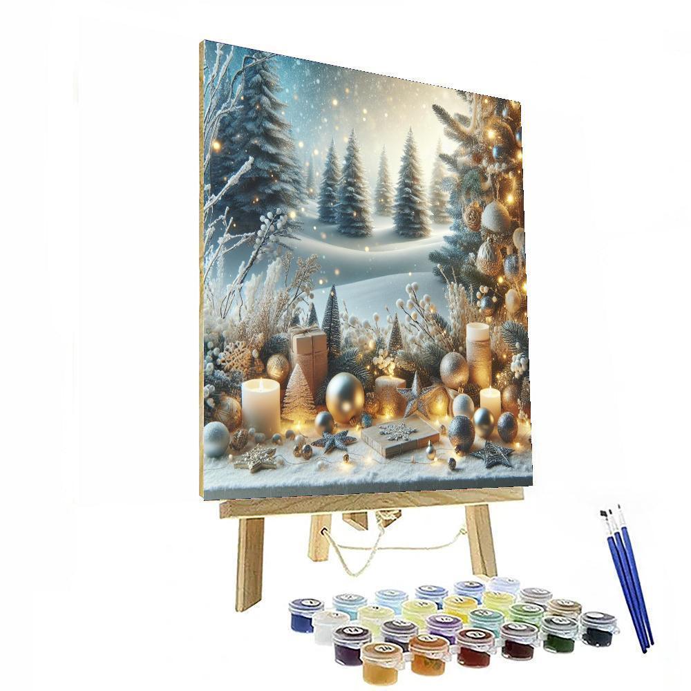 Elegant Winter Celebration Painting By Numbers Kit