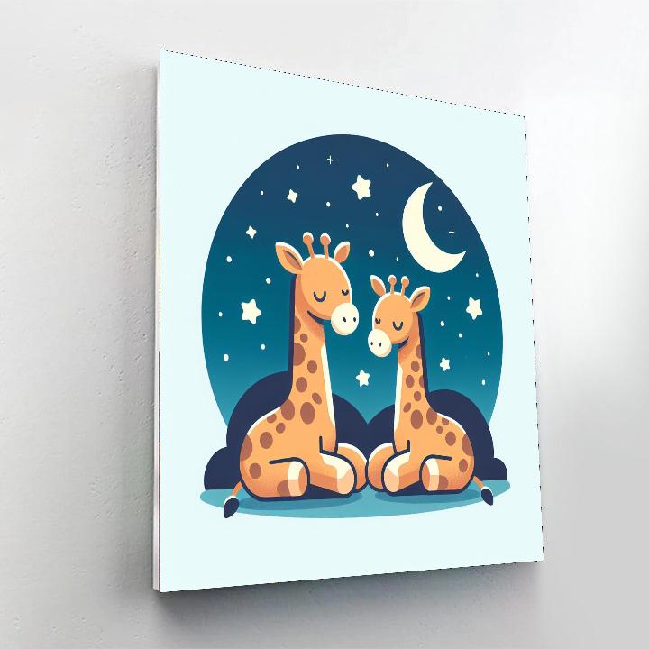 Giraffe's Tall Tales Paint By Numbers Art