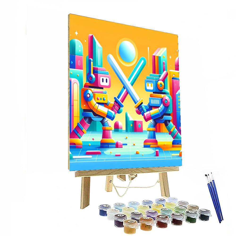 Epic Robot Battles Paint By Numbers Art