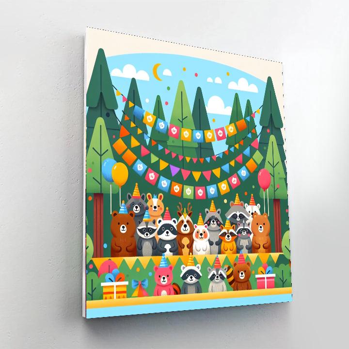 Friendly Forest Fiesta Paint By Numbers Art