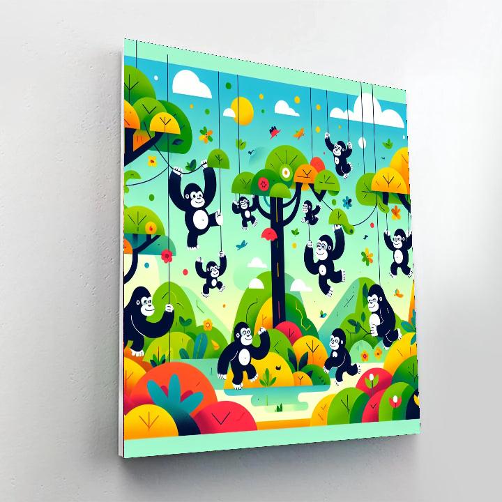 Giggle With Gorillas Paint By Number