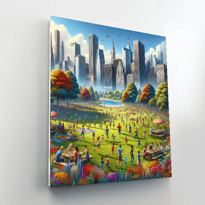 Charming City Park - DIY Painting By Numbers Kit