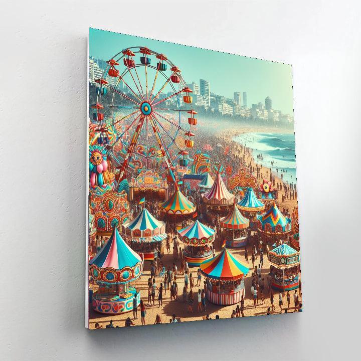 Vibrant Coastal Carnival Number Painting