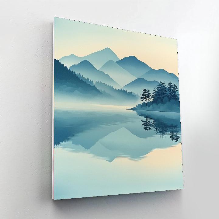 Utagawa Hiroshige Inspired Stillness Of The Lake  Number Painting