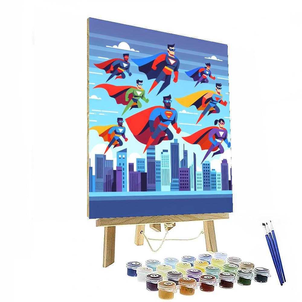 Superhero Skyline Paint By Number