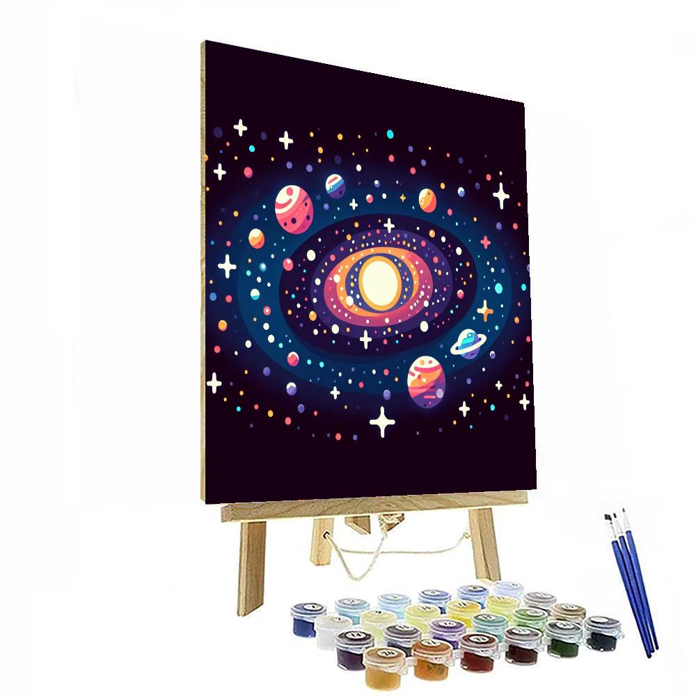 Galactic Glow-in-the-dark Galaxy Painting By Numbers Kit