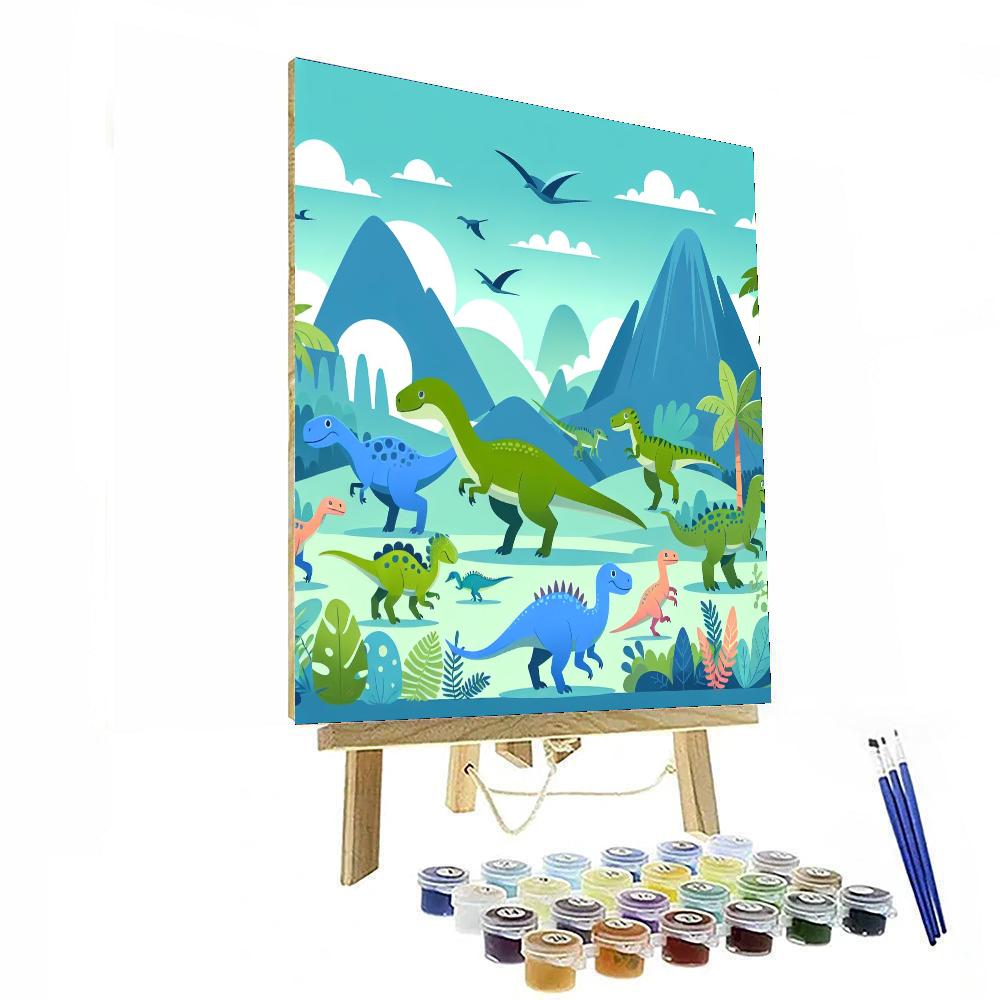 Prehistoric Dinosaur Expedition Paint By Numbers Art