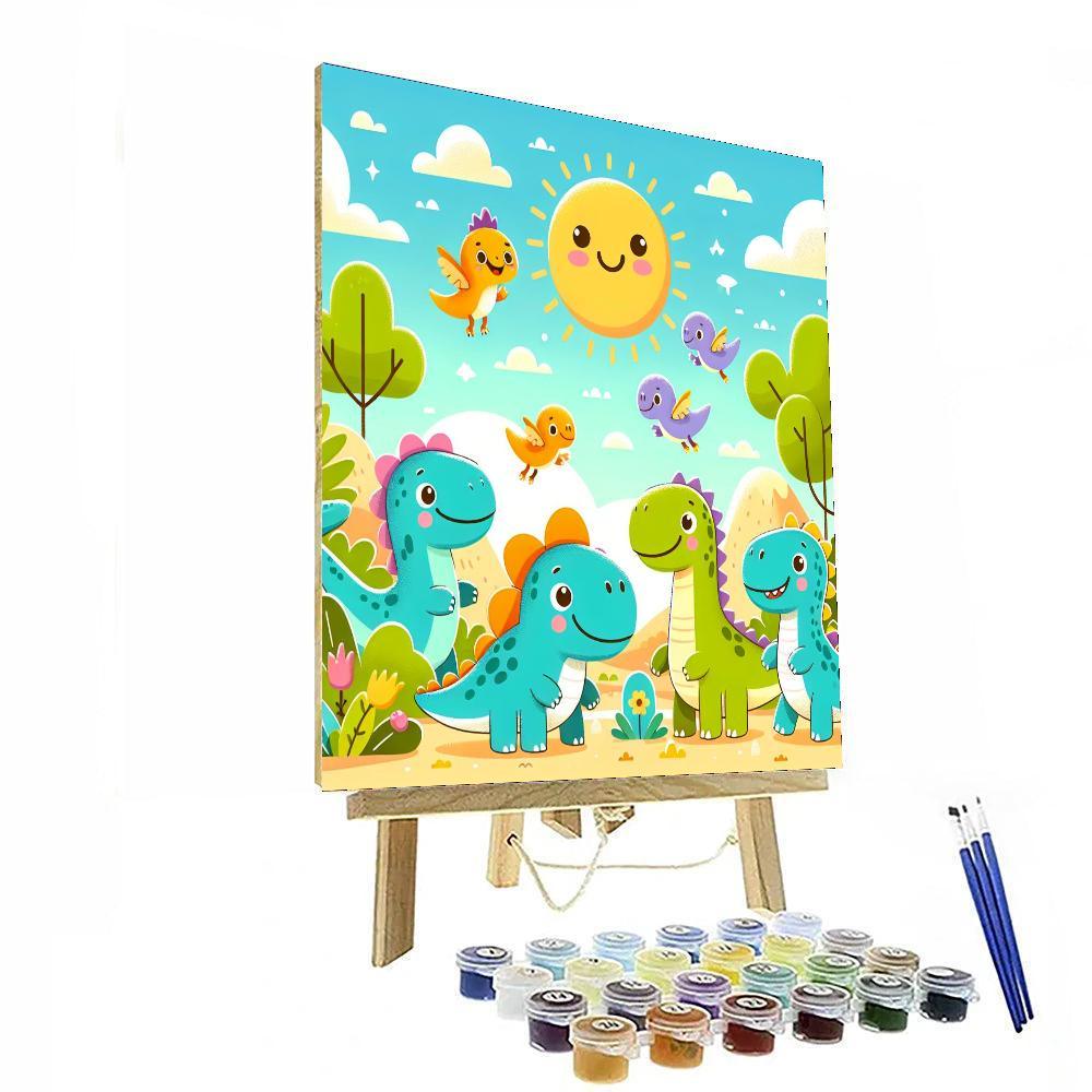 Dinosaur Adventure Squad Paint By Numbers Art