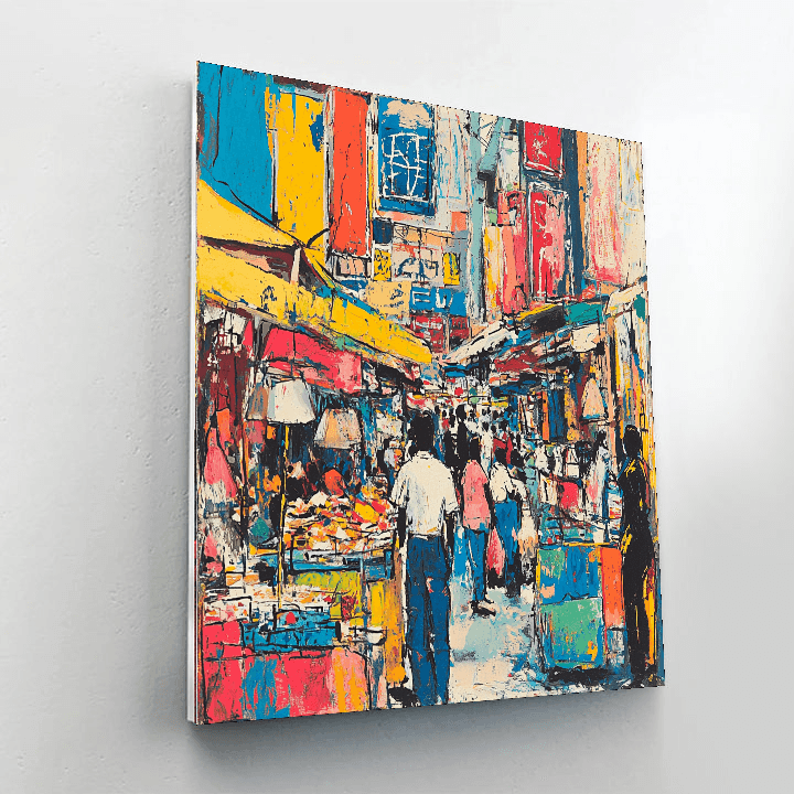 Basquiat Inspired Colorful Street Markets  Number Painting