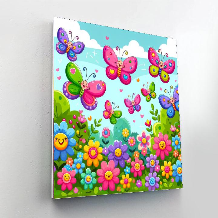 Butterfly Garden Parade Number Painting