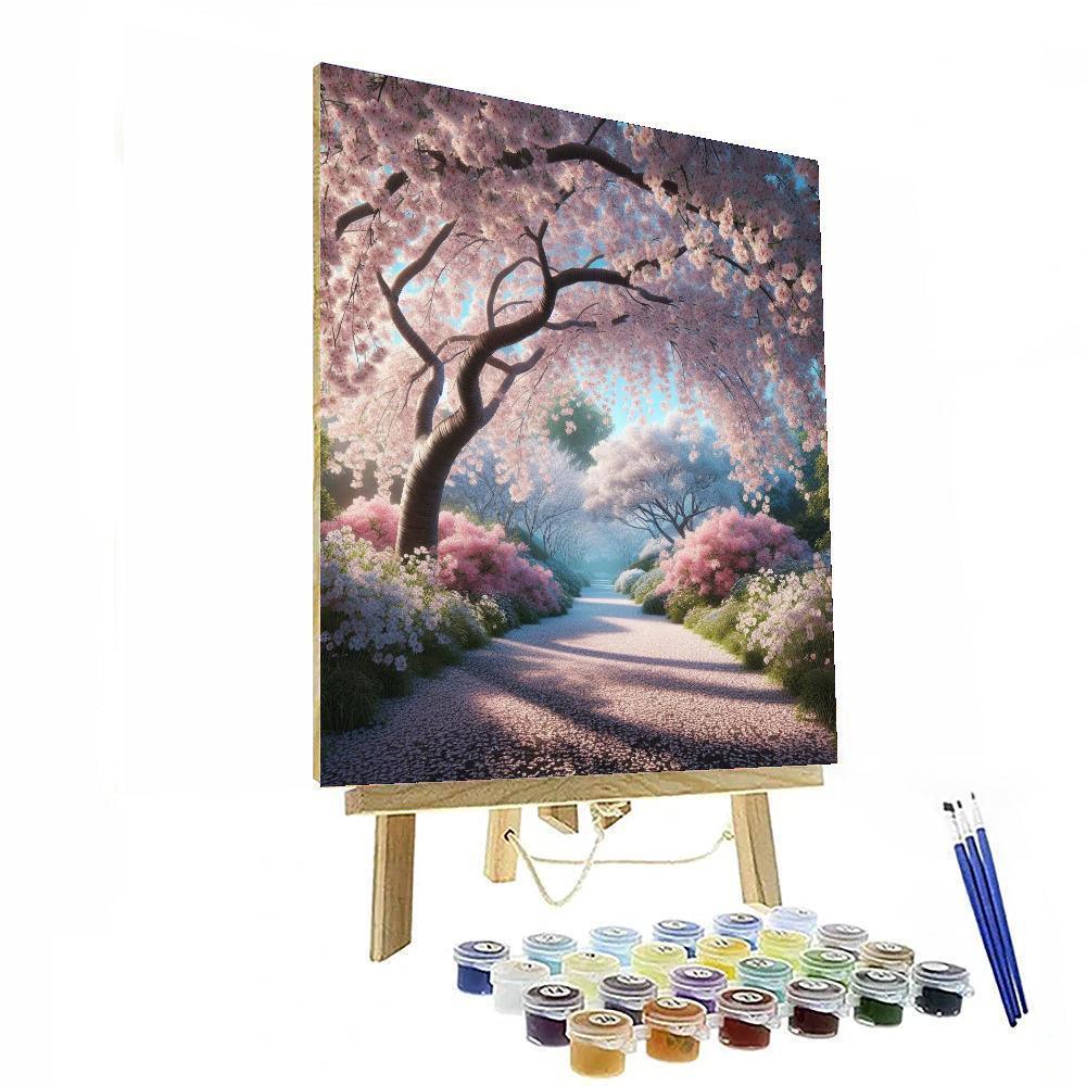 Cherry Blossom Stroll DIY Paint By Numbers
