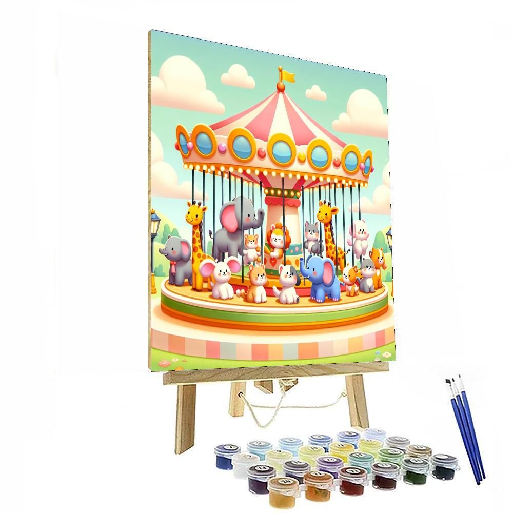 Cuddly Critter Carousel Paint By Color