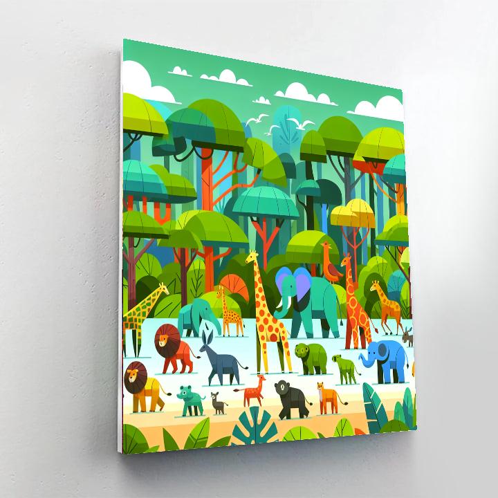 Tribal Jungle Safari Painting Number Kit