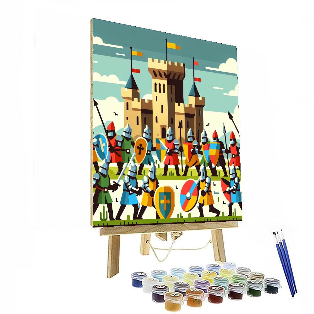 Knights And Castle Battle Numbered Painting Kits