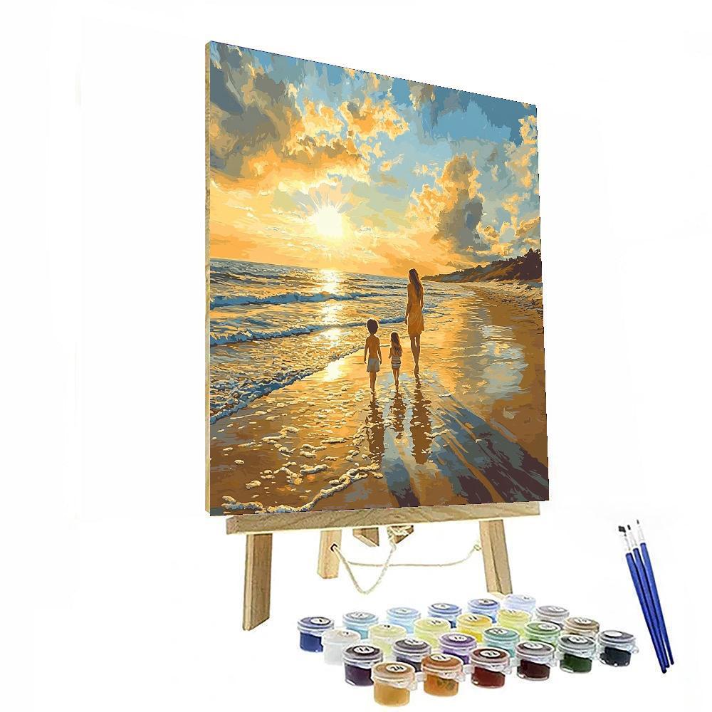 Golden Moments By The Sea Numbered Painting Kits
