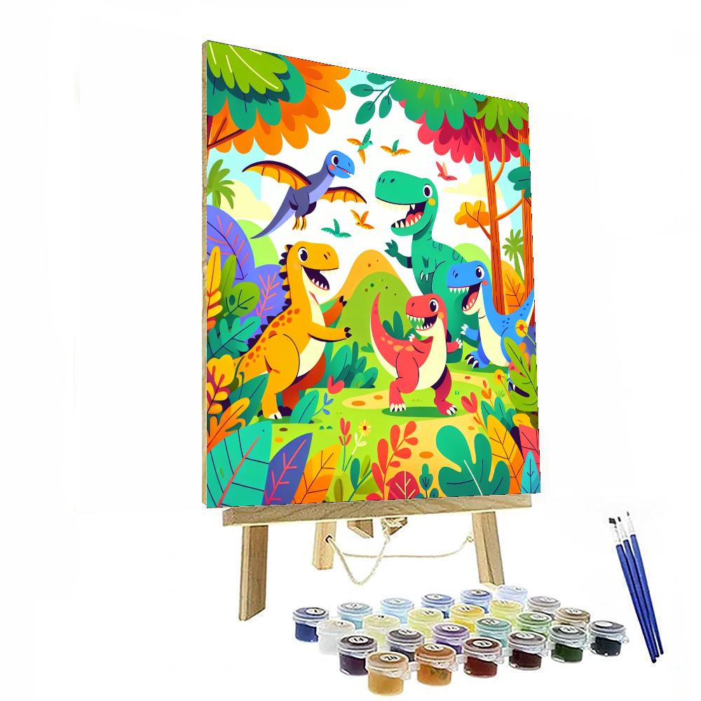 Dino Adventures In The Jungle Numbered Painting Kits