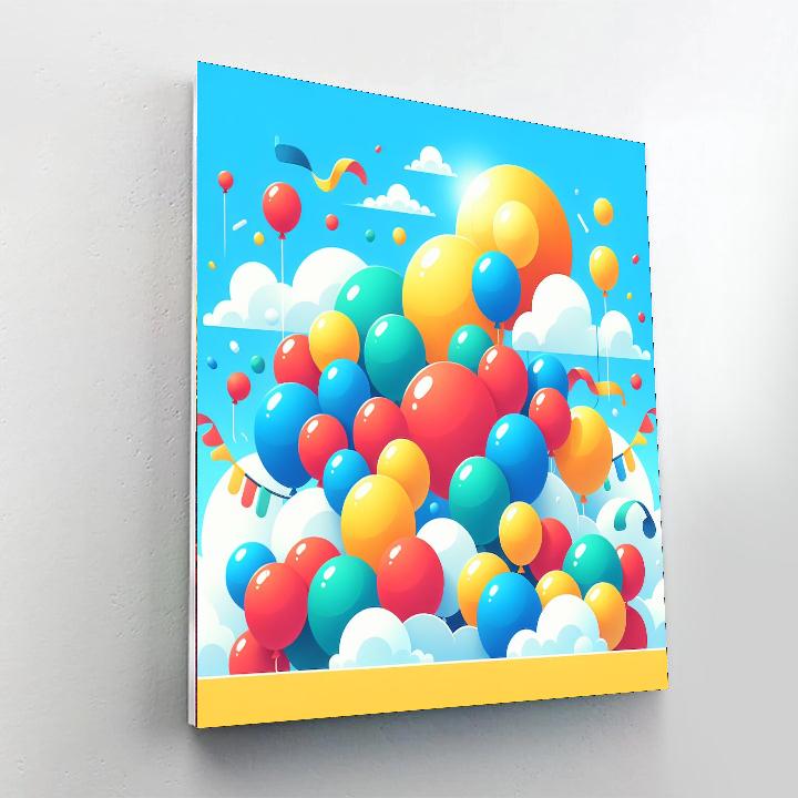 Bubbly Celebration With Balloons Numbered Painting Kits