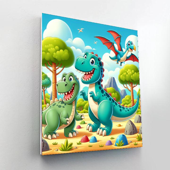 Colorful Dinosaur Discovery Painting Number Kit