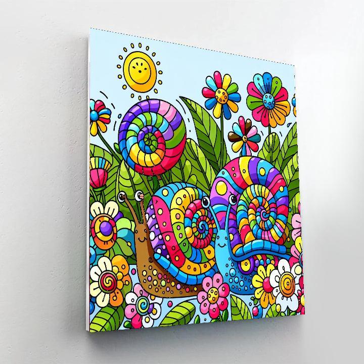 Giddy Garden Snails Number Painting