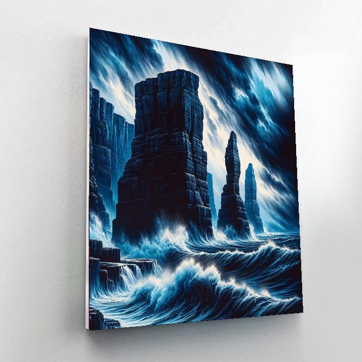 Dramatic Cliffside Seascape DIY Paint By Numbers