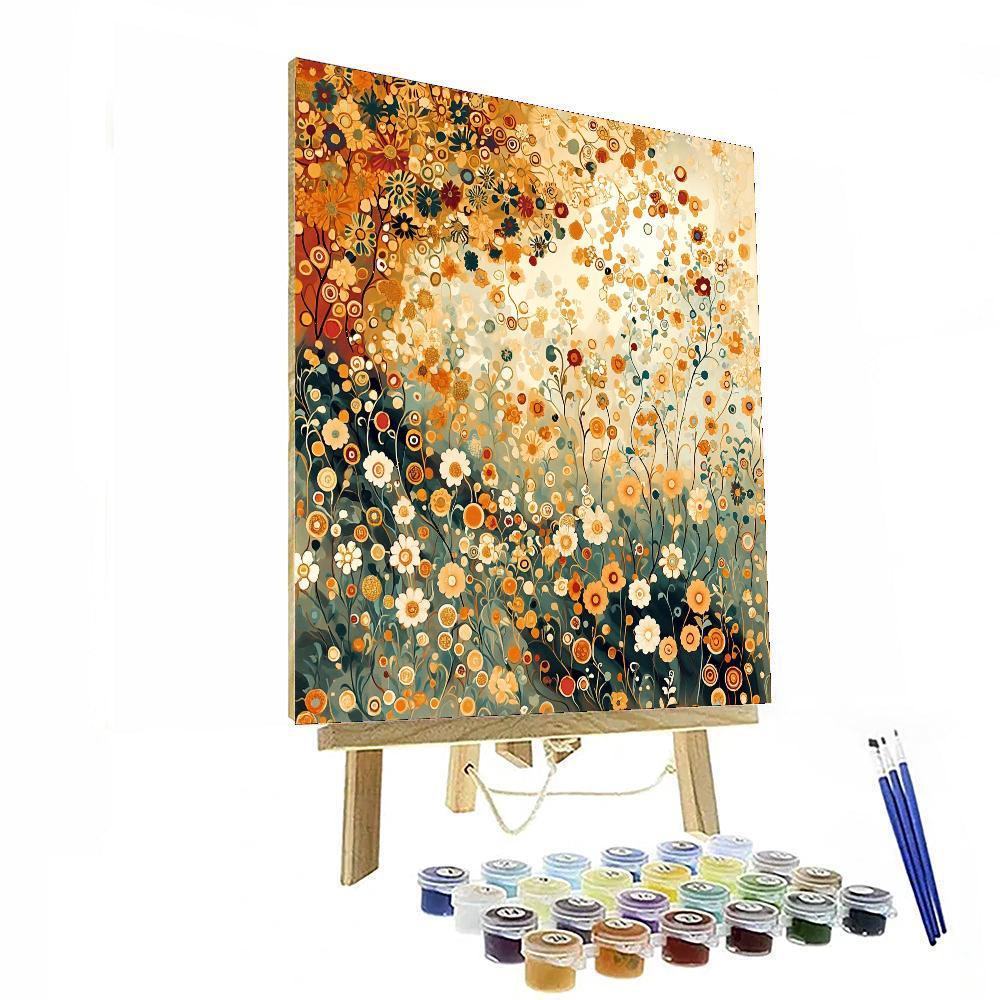 Gustav Klimt Inspired Luminous Garden Harmony  DIY Paint By Numbers