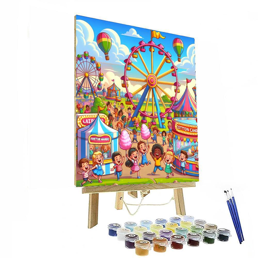 Joyful Adventure At The Carnival Painting By Numbers Kit