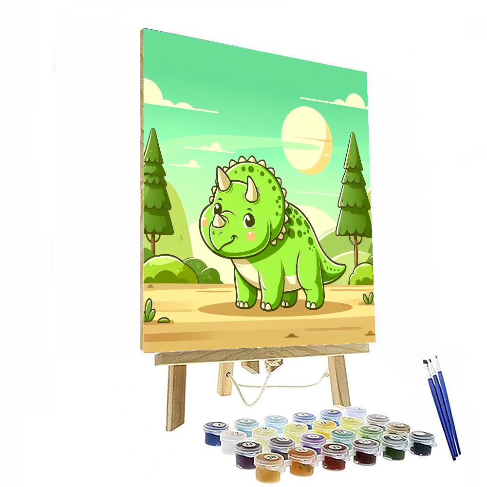 Adventurous Triceratops Paint By Color