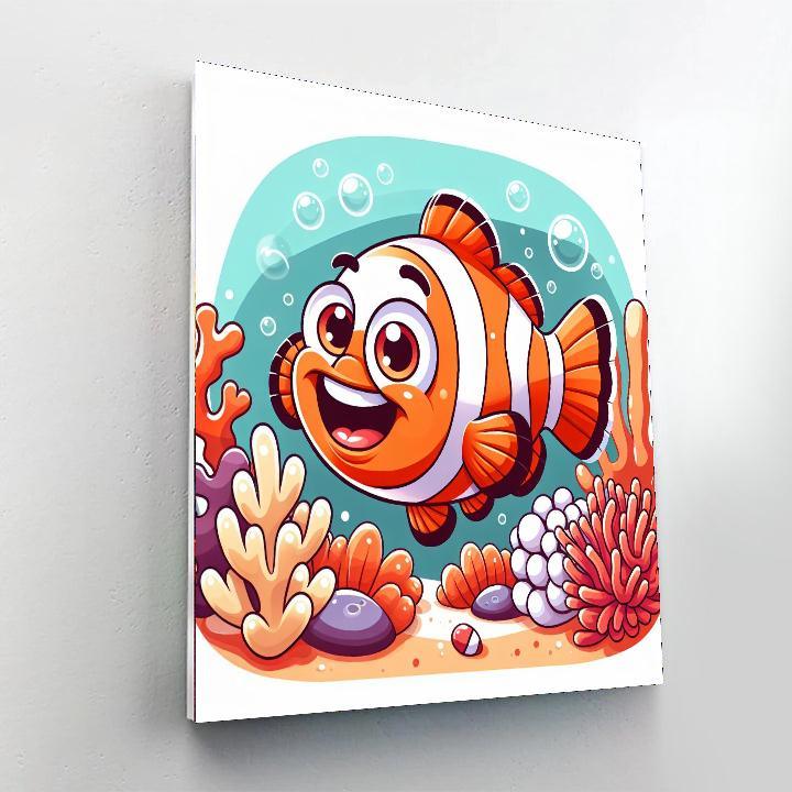 Giggles The Clown Fish Number Painting