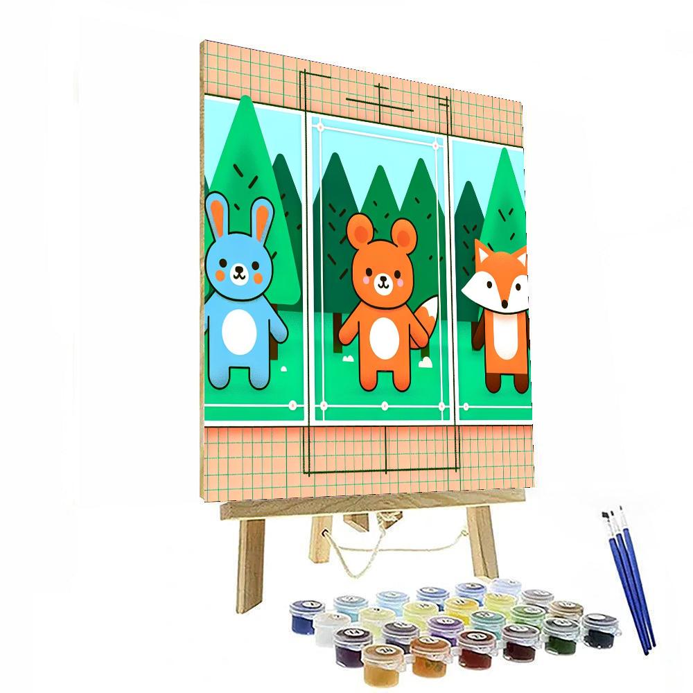 Cuddly Forest Critters DIY Paint By Numbers