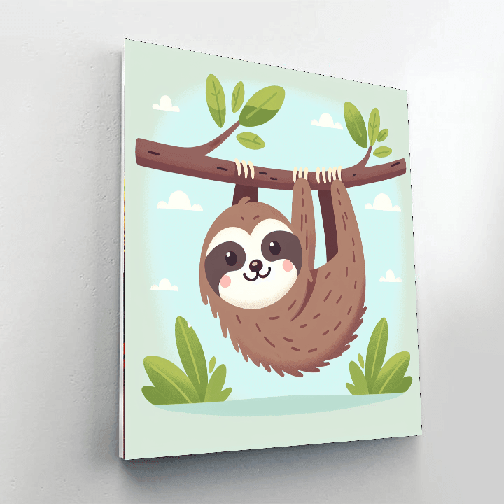 Sleepy Sloth Painting Number Kit