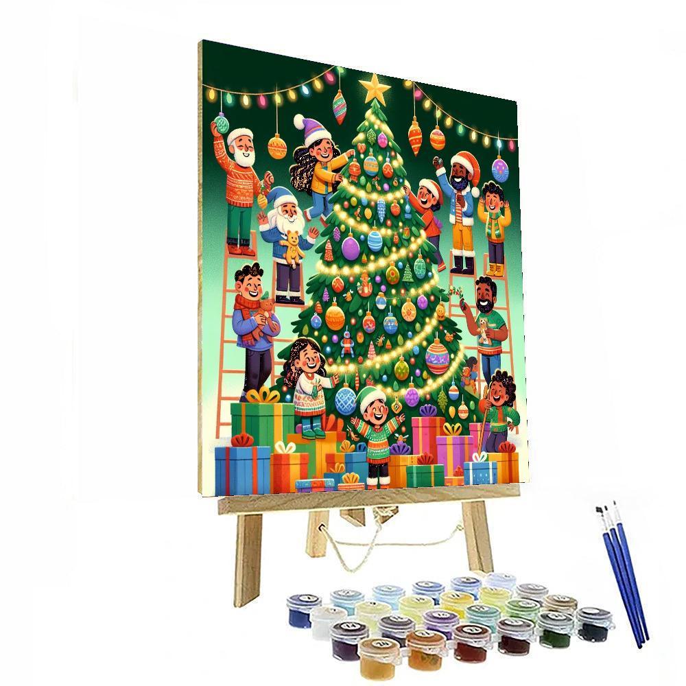 Festive Holiday Joy Painting Number Kit