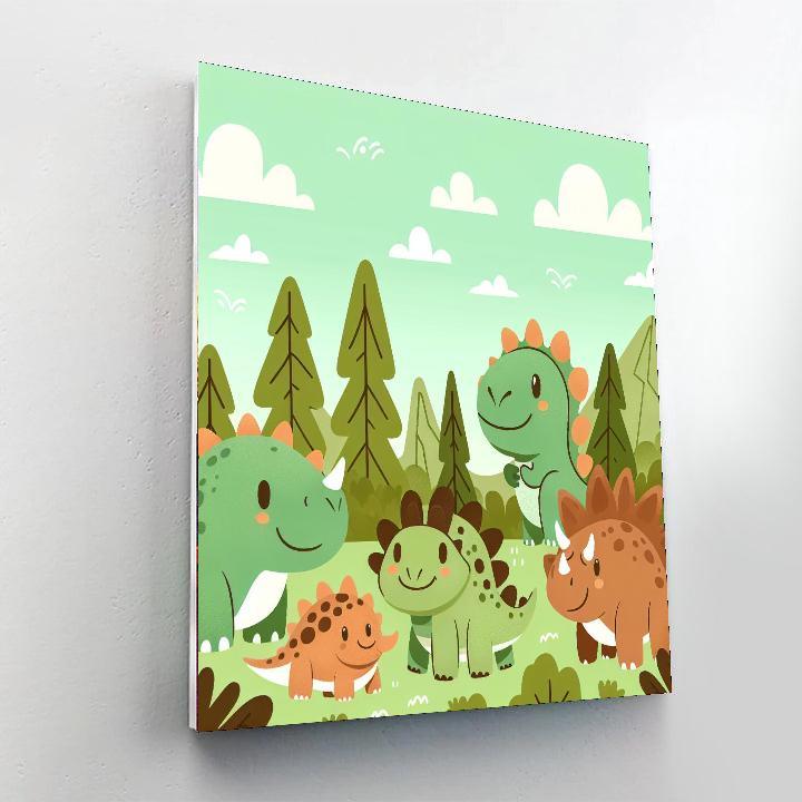 Friendly Dinosaur Expedition Paint By Color