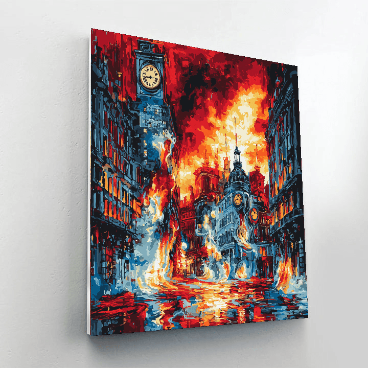 Salvador Dali Inspired Fantastical Metropolis Dreamscape  Numbered Painting Kits