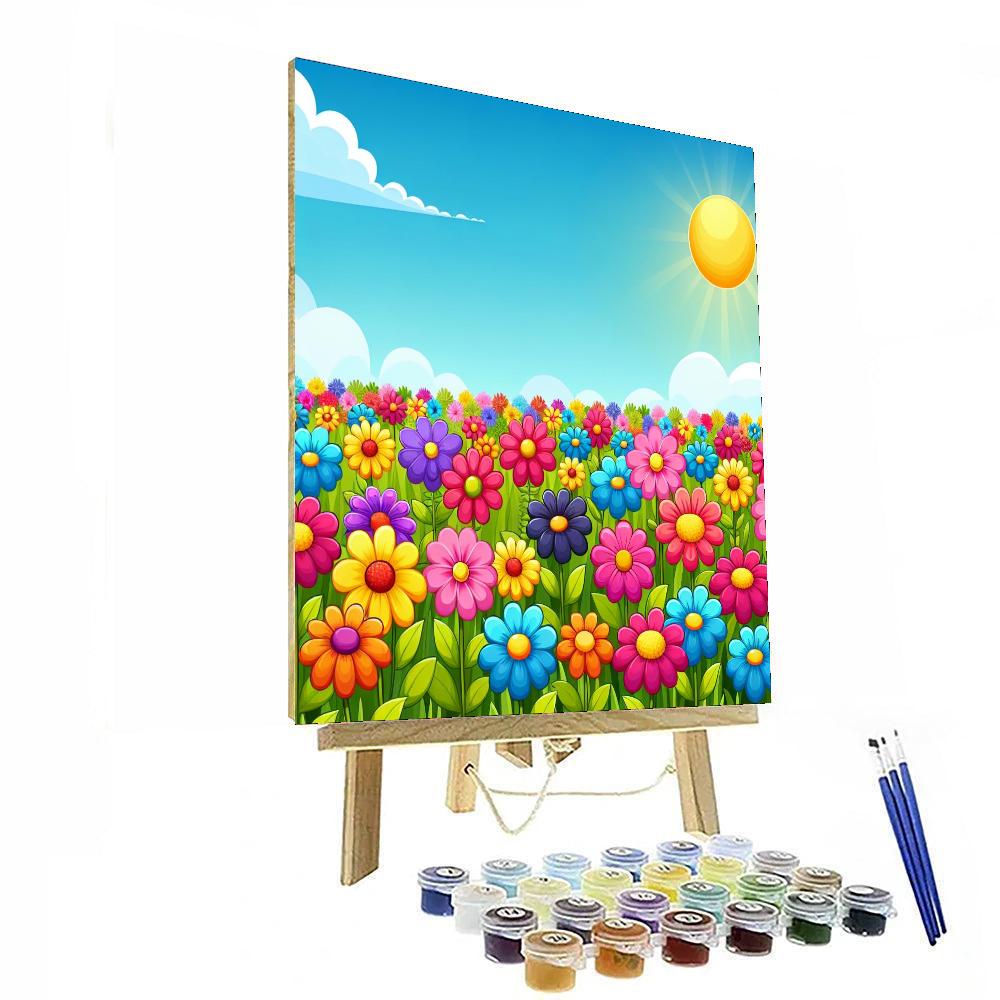 Lovely Flower Field Paint By Numbers Art