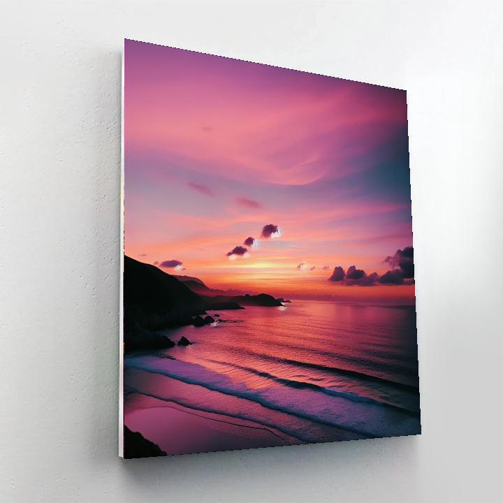 Sunset Beach Tranquility Painting By Numbers Kit