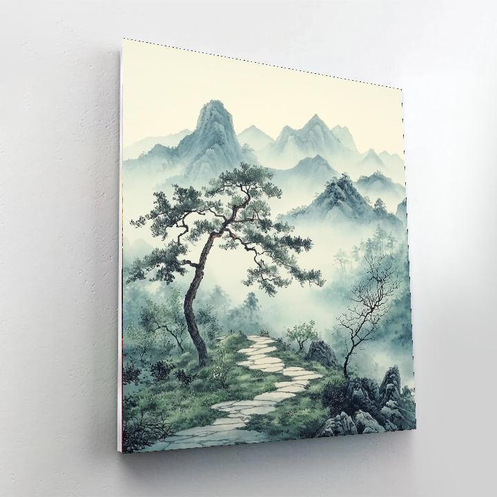 Zhao Mengfu Inspired Melody Of Mountains  Painting By Numbers Kit