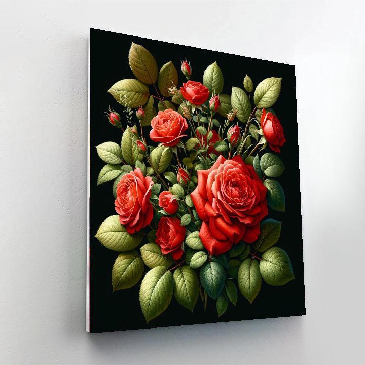 Radiant Red Rose Delight Paint By Numbers Art