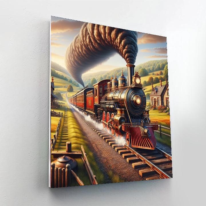 Charming Vintage Train Adventure DIY Paint By Numbers