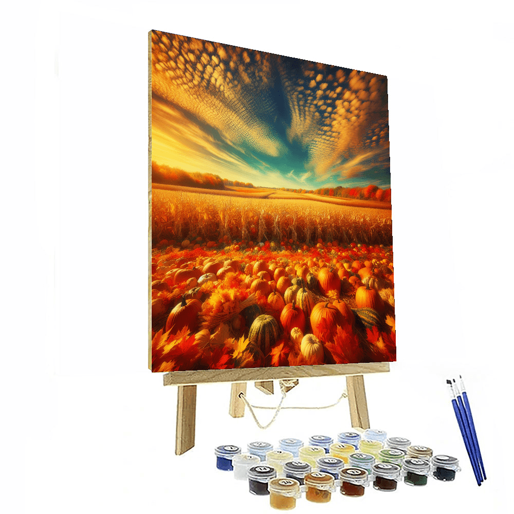 Autumn's Golden Harvest Number Painting