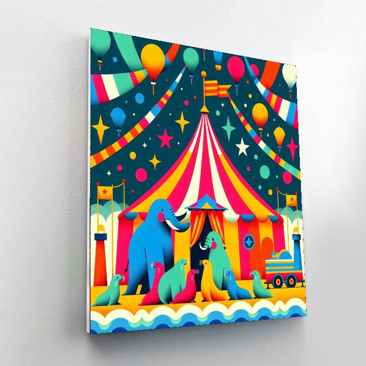 Animal Circus Spectacle Painting Number Kit
