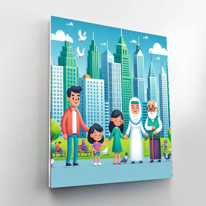 Friendly City Skyline Paint By Numbers Kits