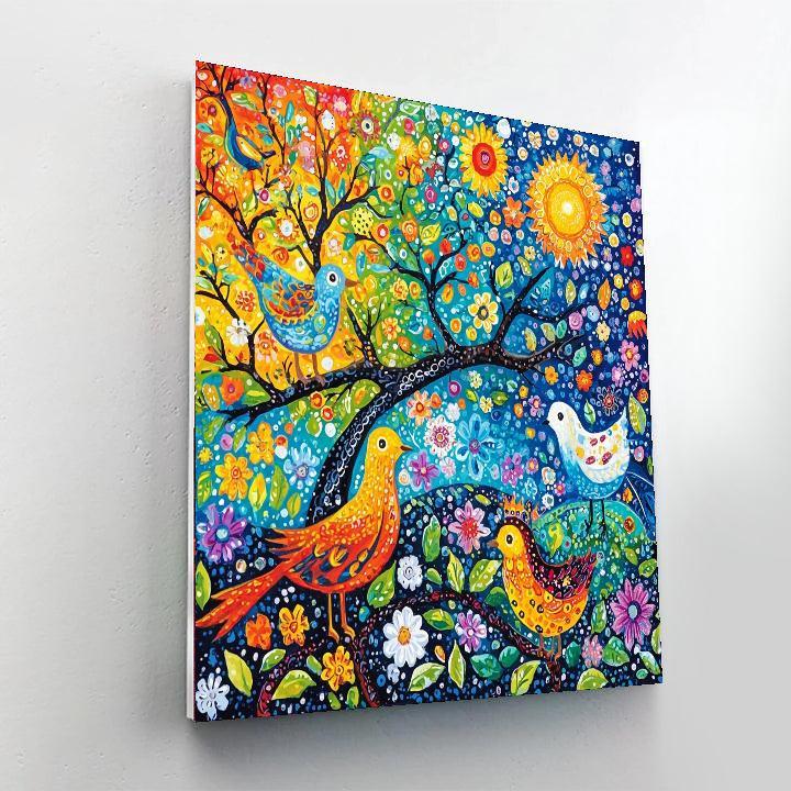 Folk Art Inspired Inspired Vibrant Animals  DIY Paint By Numbers