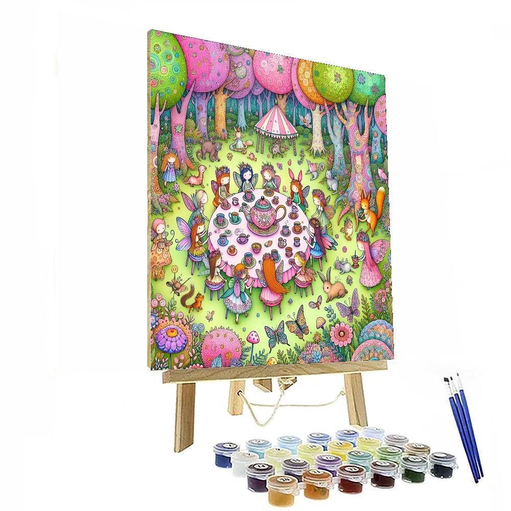 Whimsical Tea Party In The Woods Numbered Painting Kits