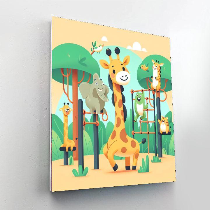 Giraffe's Jungle Gym Paint By Color