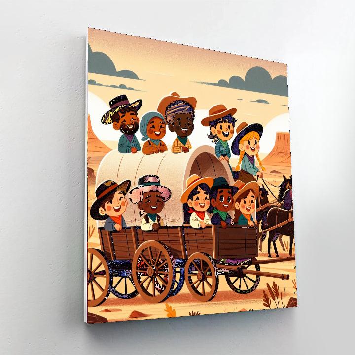 Wild West Wagon Ride Paint By Numbers Art