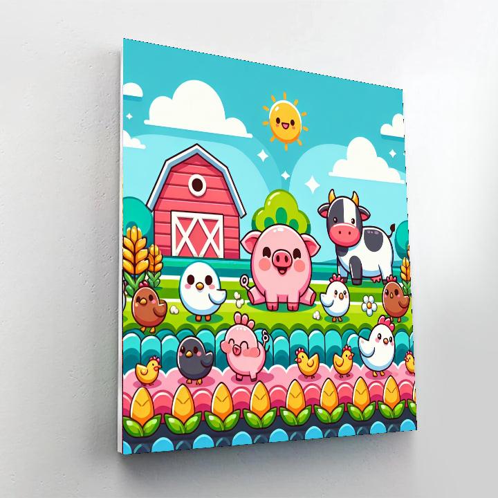 Sunny Adventure At The Farm Painting Number Kit