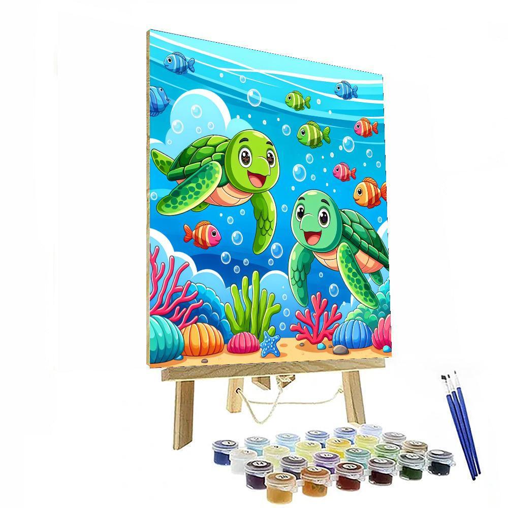 Sailing Sea Turtles Numbered Painting Kits