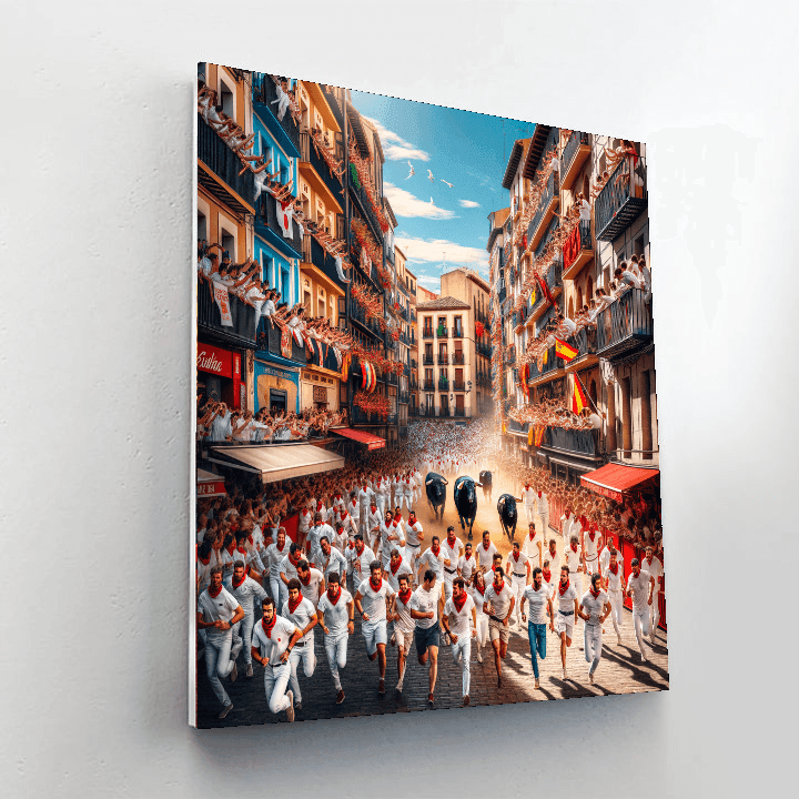 Running Of The Bulls Painting Number Kit